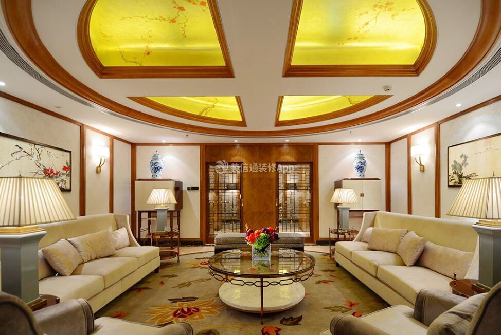 南京高档酒店总统套房会客厅装修设计