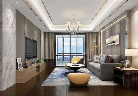 融创维多利亚湾现代风格127平米三居室装修案例