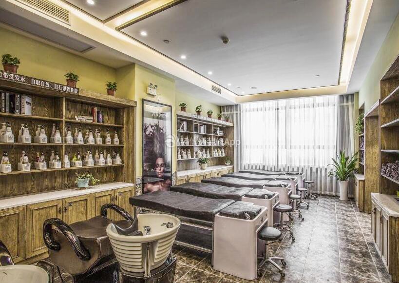 南京复古风格理发店洗头区装修设计