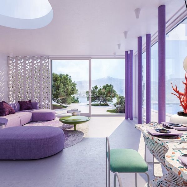 紫色别墅客厅设计