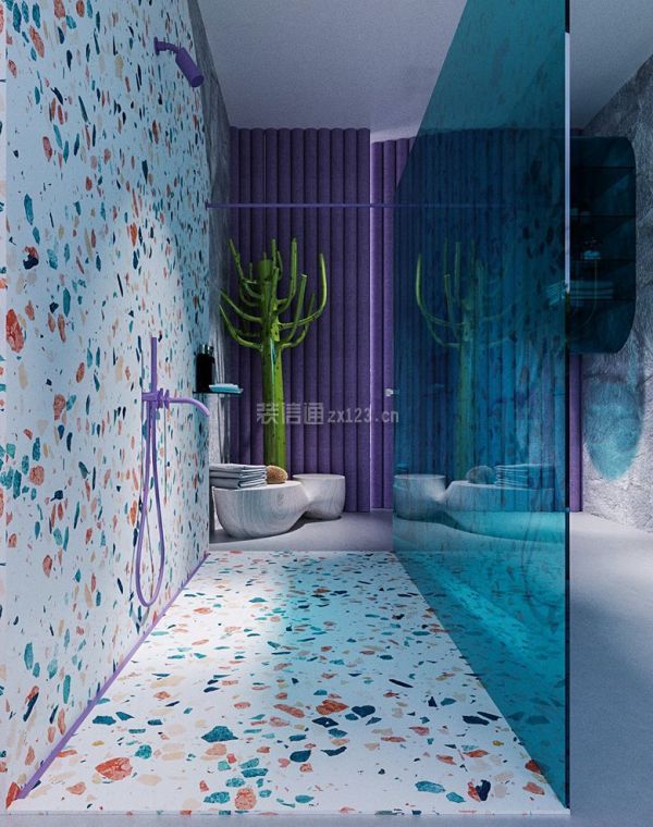 紫色别墅卫生间设计