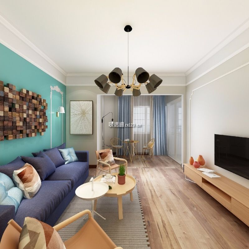 佰和荣筑现代风格100平米三居室装修效果图案例