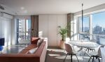 东湖悦海湾现代风格103平米三居室装修效果图案例