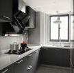 现代风格家装厨房黑色橱柜设计效果图