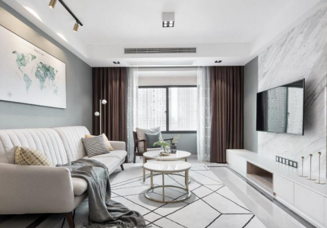 碧桂园·天樾现代风106平米三居室装修效果图案例