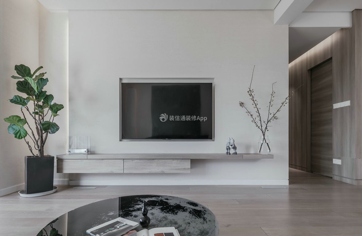 100平米房子客厅电视背景墙装潢设计图片