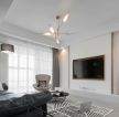 140平现代简约客厅嵌入式电视墙装修实景图