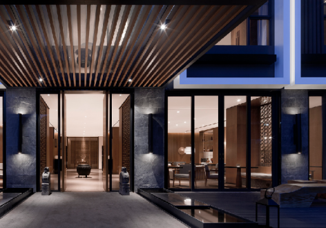 群升广场酒店空间现代风格1300平米装修效果图案例
