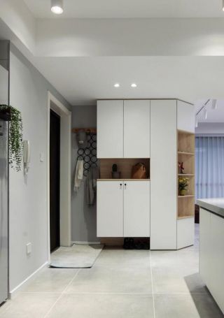 現代風格房子白色玄關柜裝修設計圖片