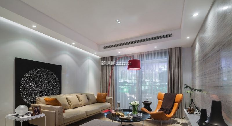 馨逸之福现代风格105平米三居室装修效果图案例