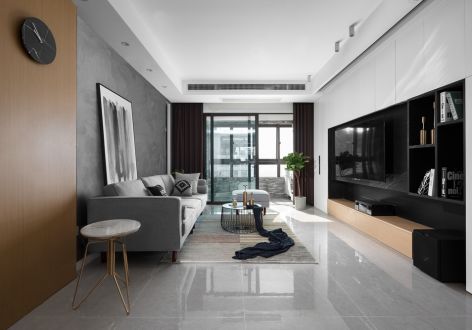 锦东如意城120平米现代简约风格三居室装修案例