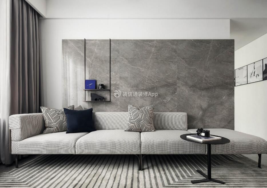 现代简约客厅沙发背景墙装修效果图赏析