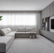 现代简约客厅白色窗帘装修设计效果图