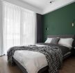 100平米房子主卧室绿色墙面装修设计图片