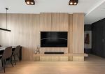 现代简约客厅木质电视墙装修效果图