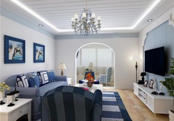 天隆名邸地中海风格114平米三居室装修案例