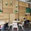 无锡快餐店木质背景墙装修设计效果图