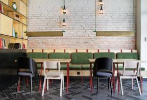 无锡特色快餐店文化砖背景墙装修效果图