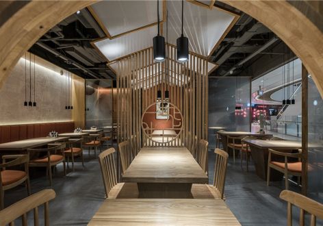 快餐厅日式风格175平米装修案例