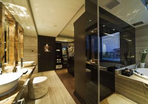 福州现代风格别墅卫浴间装修设计实景图片