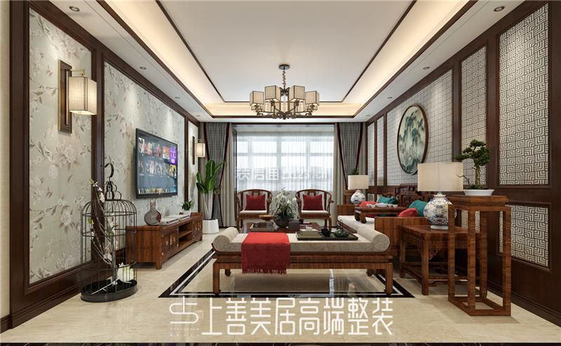 新中式客厅背景装修效果图 新中式客厅装修效果图欣赏