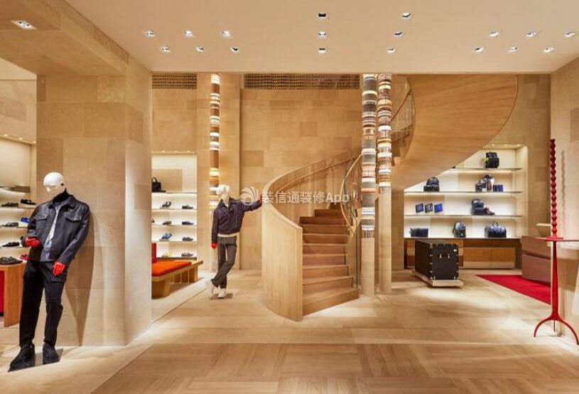 東莞品牌服裝店旋轉(zhuǎn)樓梯裝修設(shè)計(jì)圖片