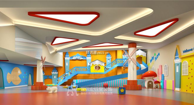 多宝国际儿童成长中心现代风格3000平米装修案例