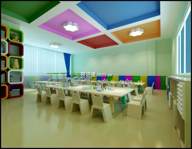 贝尔国际早教幼儿园温馨风格1200平米装修案例