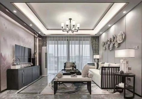 宜昌馨苑新中式风格120平米三居室装修案例