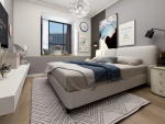 红湖国际现代风格56平米一居室装修效果图案例