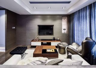 现代简约客厅嵌入式电视墙设计图