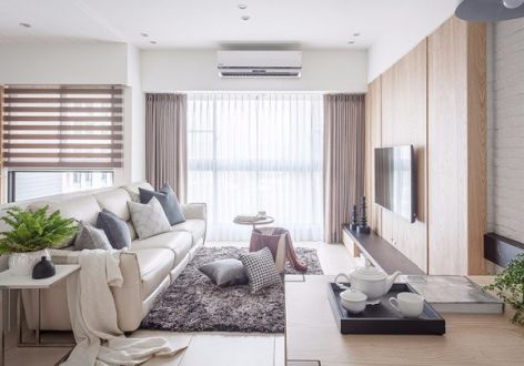 碧桂园·天玺湾极简风格100平米三居室装修效果图案例