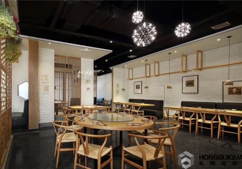 半勺艺术餐厅简约风格600平米装修案例