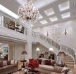 高档别墅客厅楼梯装修设计效果图片