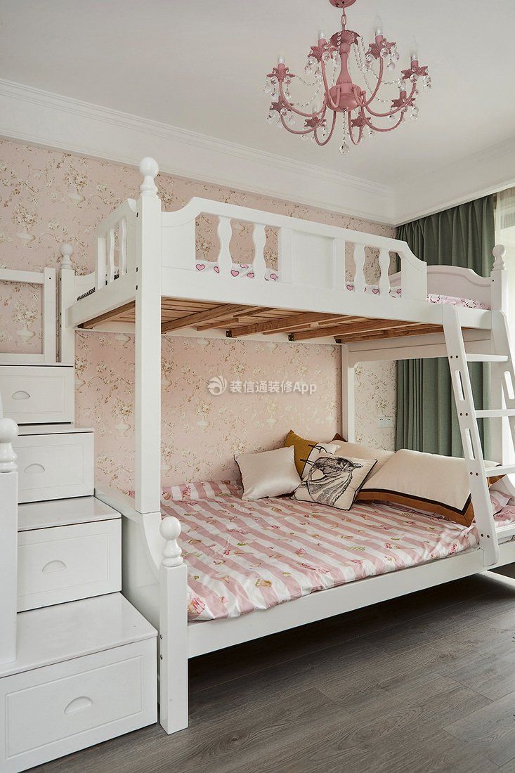 欧式风格儿童房高低床装修设计实景图