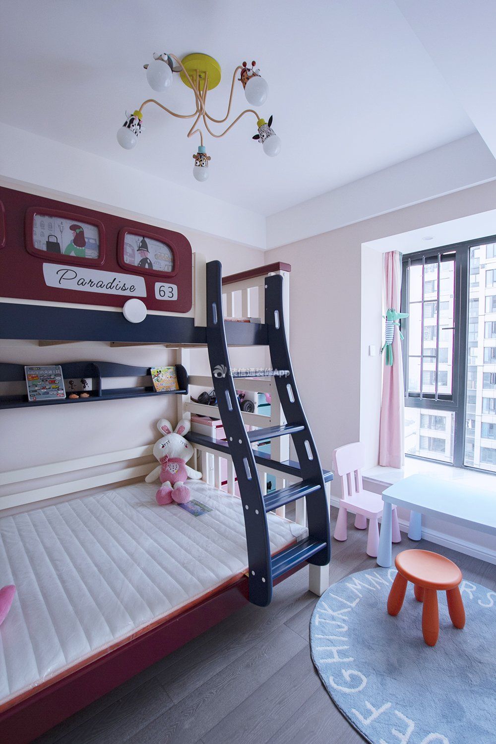 儿童房高低床装修设计图片大全2023
