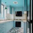 新房装修厨房蓝色橱柜设计效果图