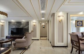 140平三居室美式轻奢风格装修案例效果图