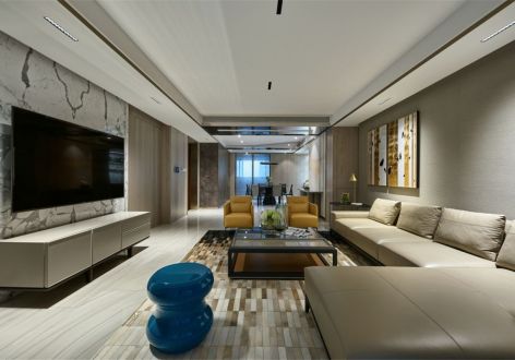 世茂天樾现代风格160平米四室两厅装修案例