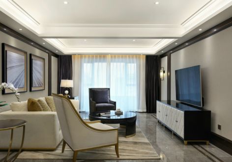 碧桂园新中式风格140平米三居室装修案例