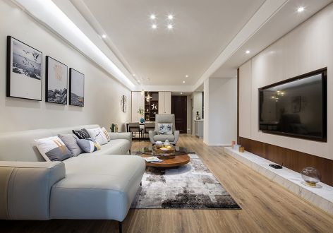 富城湾现代风格127平米三居室装修案例