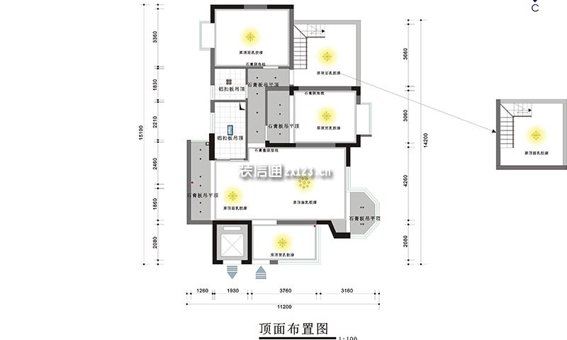 蓝光金悦城125平米现代三居室装修案例