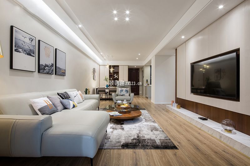 富城湾现代风格127平米三居室装修案例