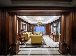 260平美式高端别墅客厅装修设计图