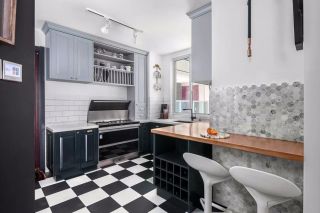 北欧风格厨房黑白地砖装修设计图