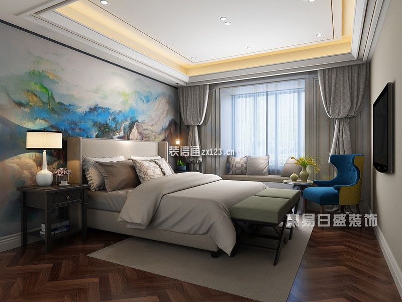 中信新城欧式古典风格138平米三居室装修案例