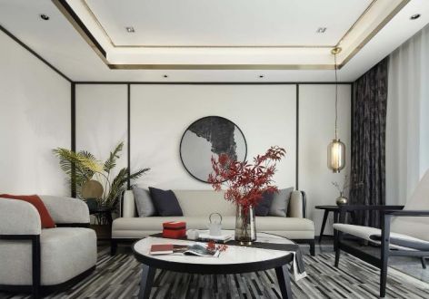 桂语蘭庭新中式风格140平米装修案例