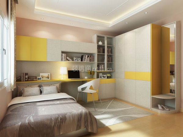 卧室黄色搭配效果图
