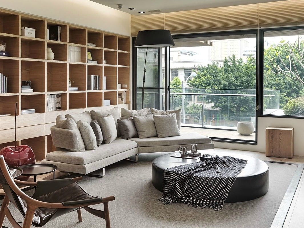 80平现代房子客厅沙发装修装饰效果图