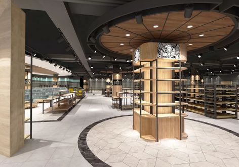 华润万象城超市现代风格1200平米装修效果图案例